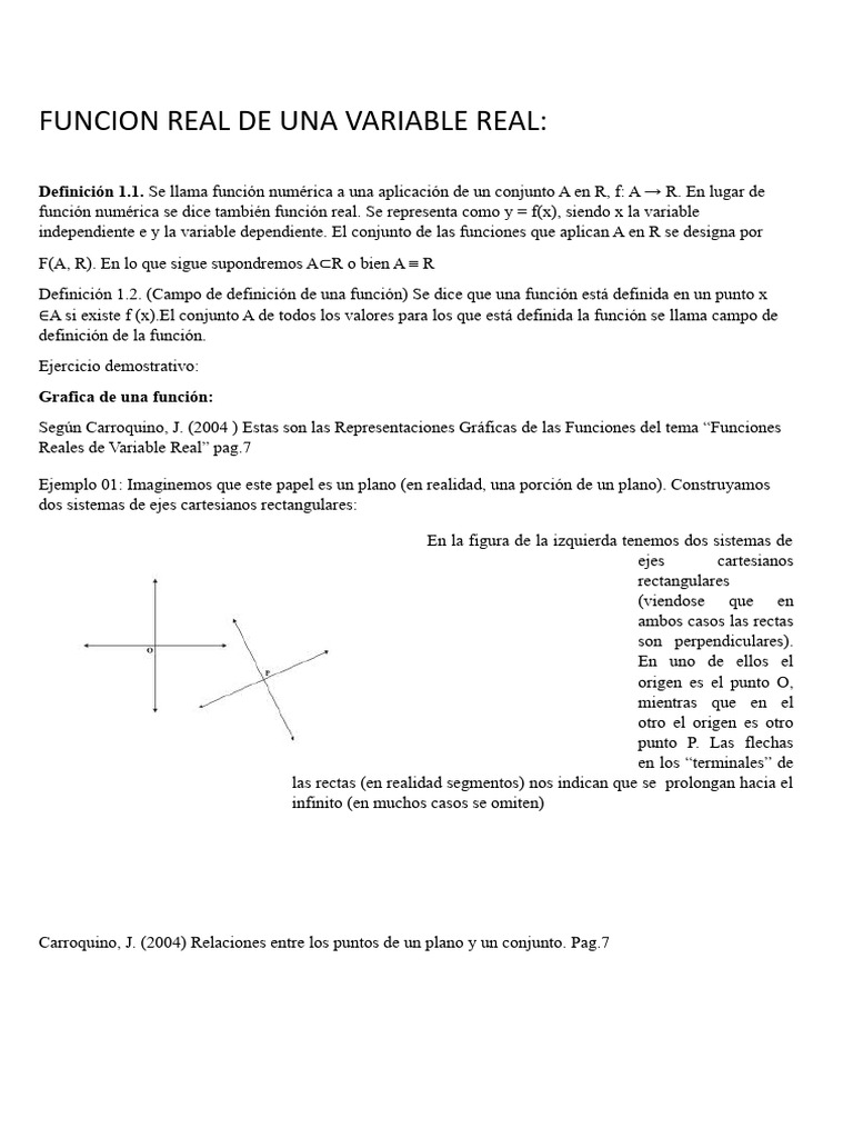 Función Real de Variable Real: Definición y Ejemplos | PDF | Función ...