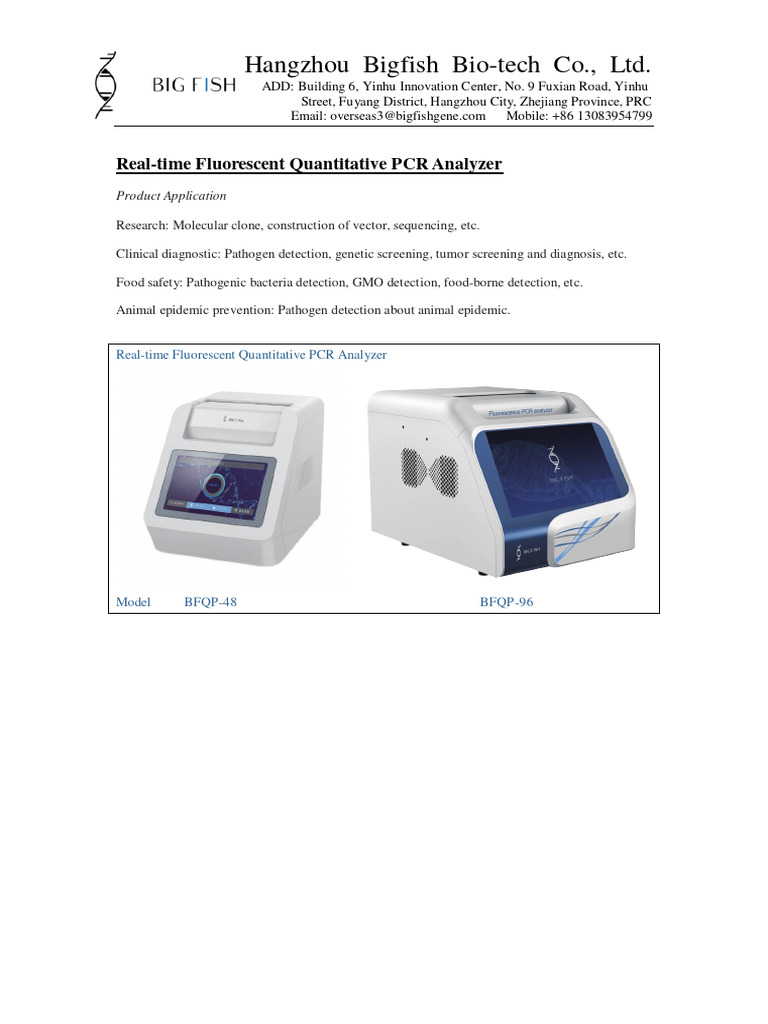 Real Time Fluorescent Quantitative Pcr Analyzer Pdf Real Time