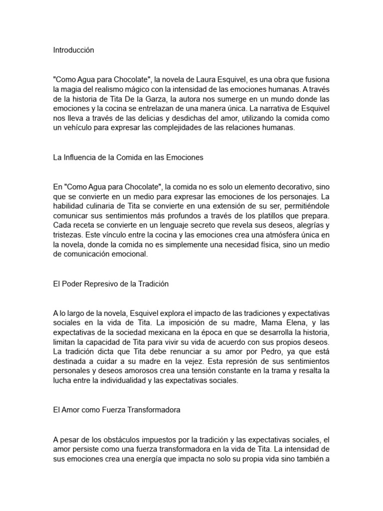 Como Agua para Chocolate PDF
