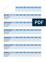 Expense spreadsheet