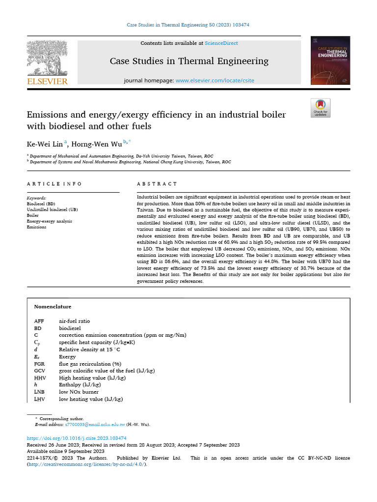Emissions and Energy Exergy Efficiency in An Indust 2023 Case Studies ...