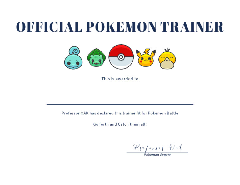 Official Pokemon Trainer Certification | PDF