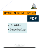 18Pyb101J Module-5 Lecture 7: - ND: YAG Laser - Semiconductor Lasers