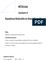 Lecture 4 Equations Reducible to Exact Form-II