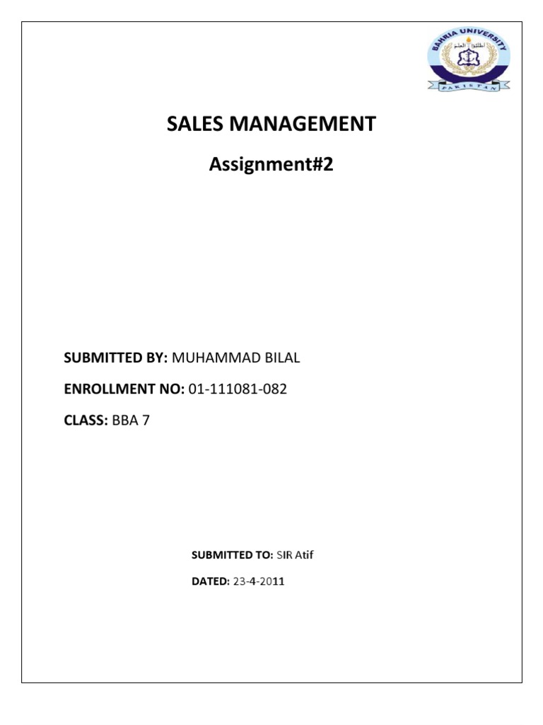 Sales Management | PDF | Marketing | Market (Economics)