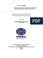 Tugas Akhir: Pengaruh Temperatur Terhadap Kekuatan Tarik Dan Tekan Pada Proses Ekstrusi Di Mesin Printer 3D