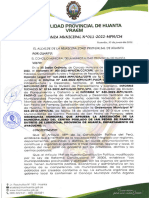 Ordenanza Municipal #011-2022-MPH Adecuacion Pampay