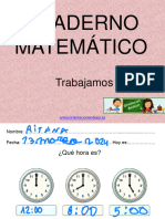 Cuaderno Matematico Trabajamos Las Horas