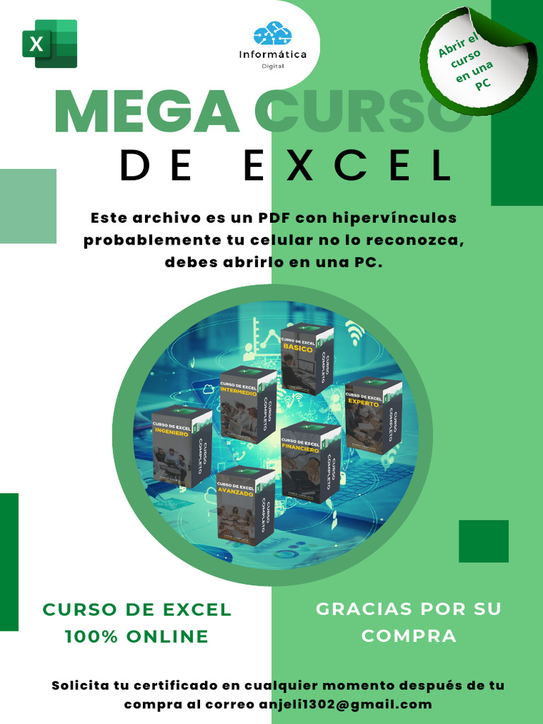 Mega Curso de Excel 100% Online | PDF | Microsoft Excel | Software de ...
