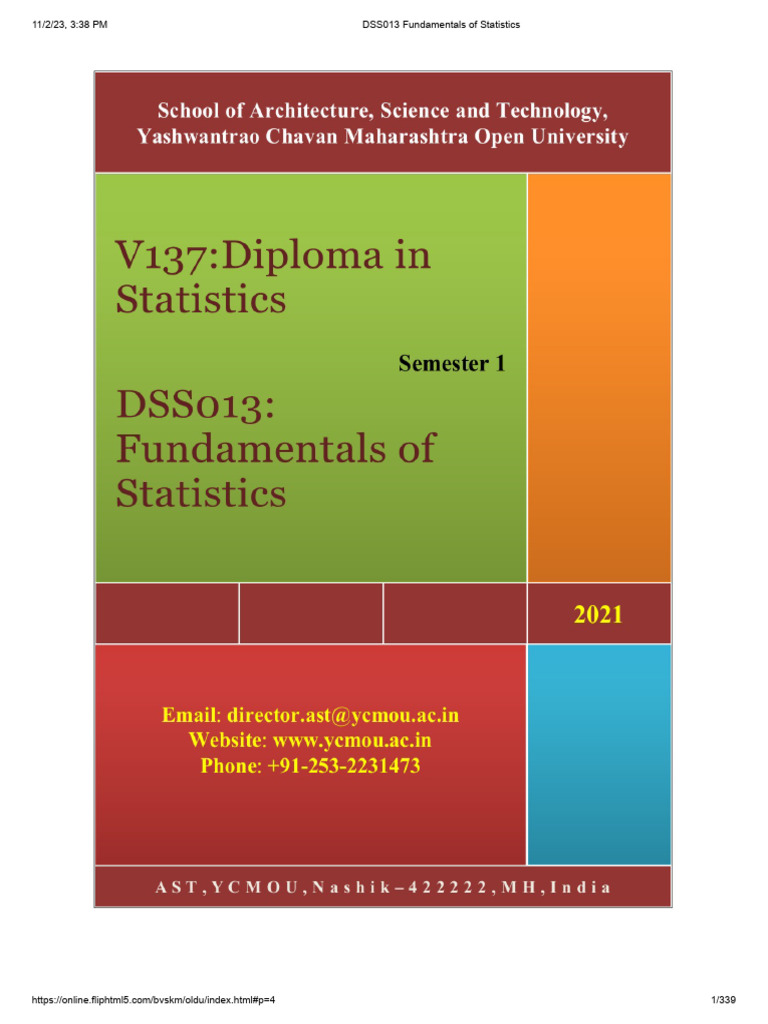 Dss013 fundamentals of statistics pdf