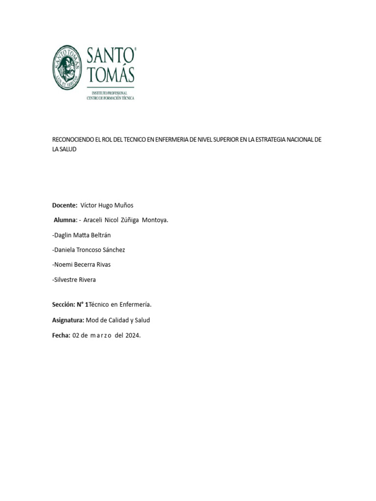 Modelo de Calidad de Salud y Digital Listo | PDF | Hospital | Enfermería