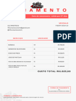 Documento A4 Modelo de Orçamento Minimalista Vermelho