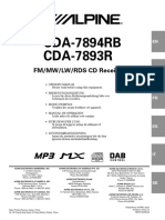 CDA-7894RB CDA-7893R: FM/MW/LW/RDS CD Receiver