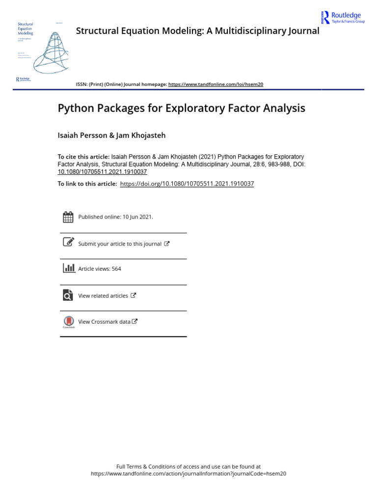 Python Packages for Exploratory Factor Analysis | PDF | Factor Analysis