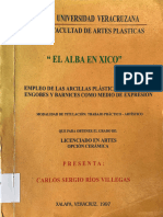 El Alba en Xico, Empleo de Las Arcillas Plásticas, Pigmentos, Engobes y Barnices Como Medio de Expresión. Autor: Carlos Sergio Ríos Villegas.