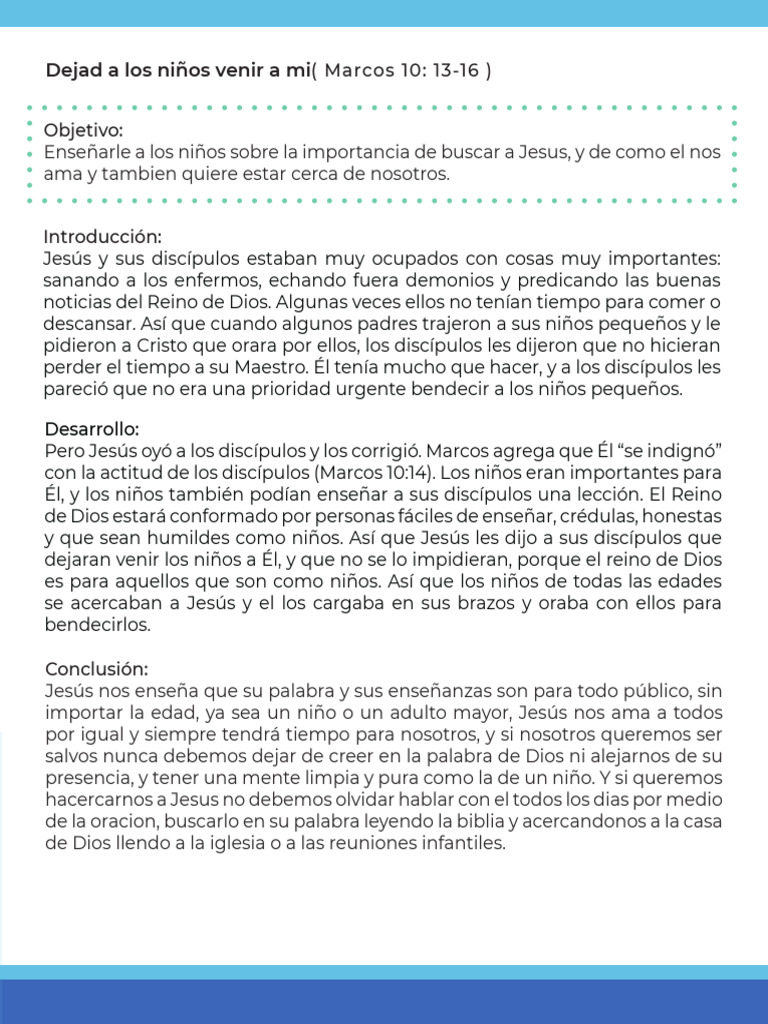 Dejad a los niños venir a Jesús | PDF | Estudios de idiomas extranjeros ...