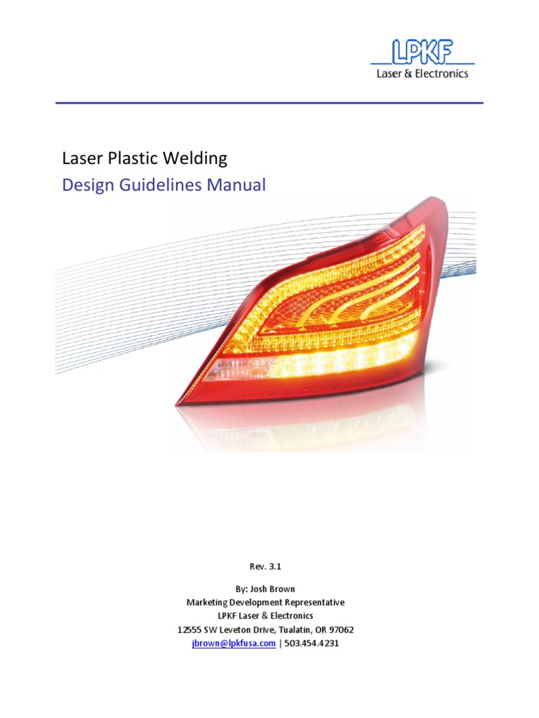 Plastic Laser Welding Design Guidelines Laser Welding Free 30day