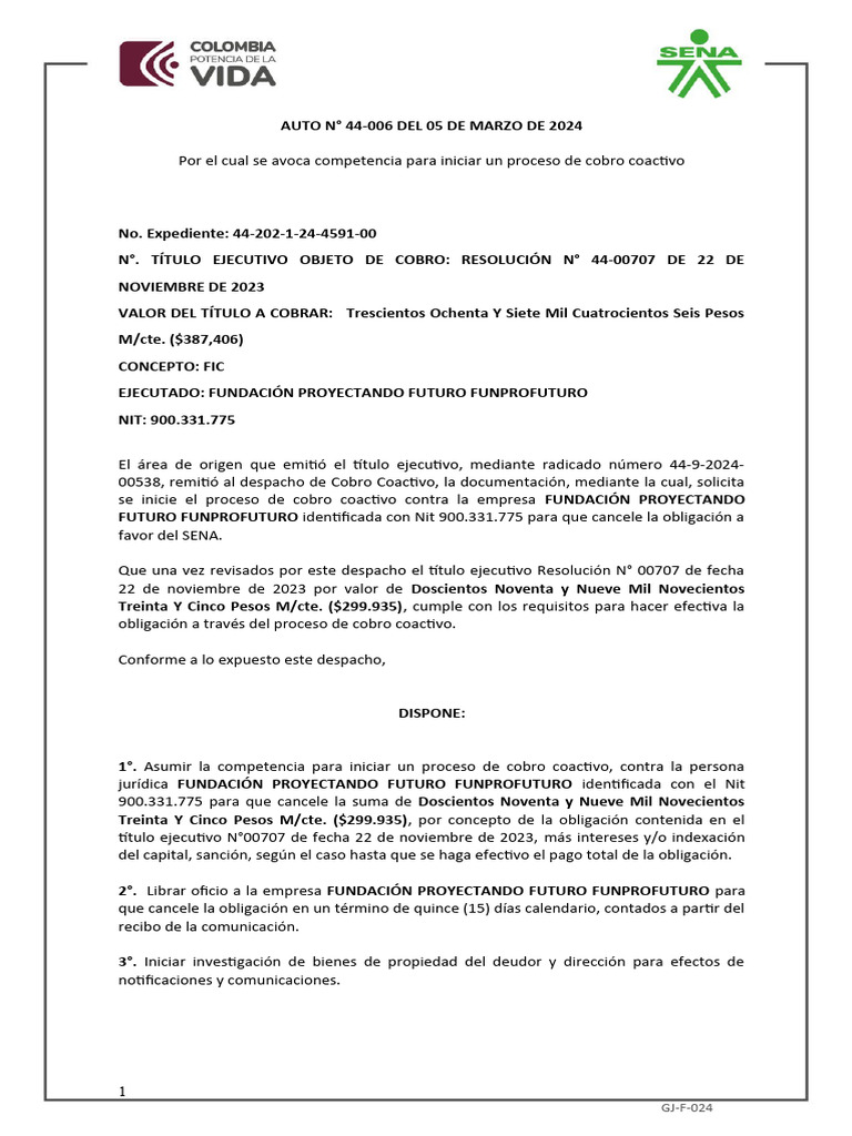 Auto Avoca Competencia Funprofuturo PDF Gobierno