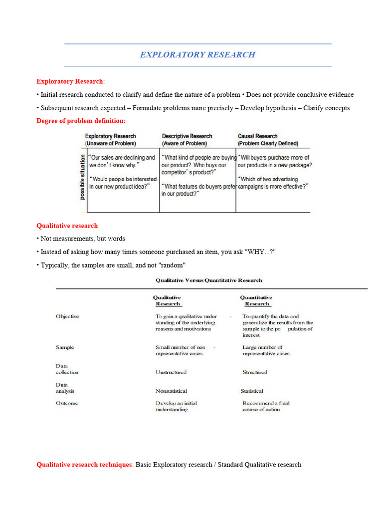 Exploratory Research | PDF | Focus Group | Qualitative Research