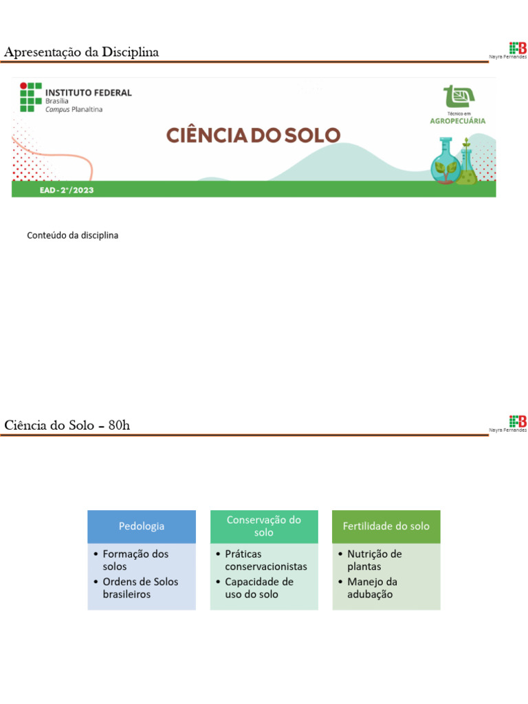 1-Conteúdo Da Disciplina Slides de Aula 1 (Ciência Do Solo) | PDF ...