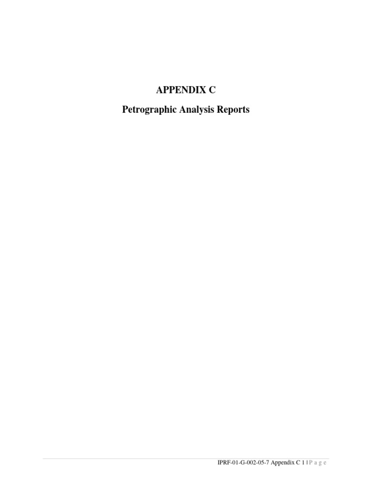 Appendix C - Petrographic Examination | PDF | Cement | Limestone
