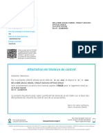 Attestation de Titulaire de Contrat: MR Et Mme Zaouli Ismael Tanguy Adouko Affoue Grace 29 Place Hoche 56170 - QUIBERON