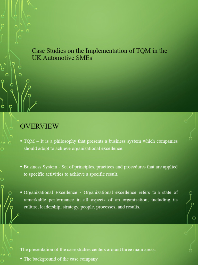 TQM Case Studies in UK Automotive SMEs | PDF | Quality Assurance ...