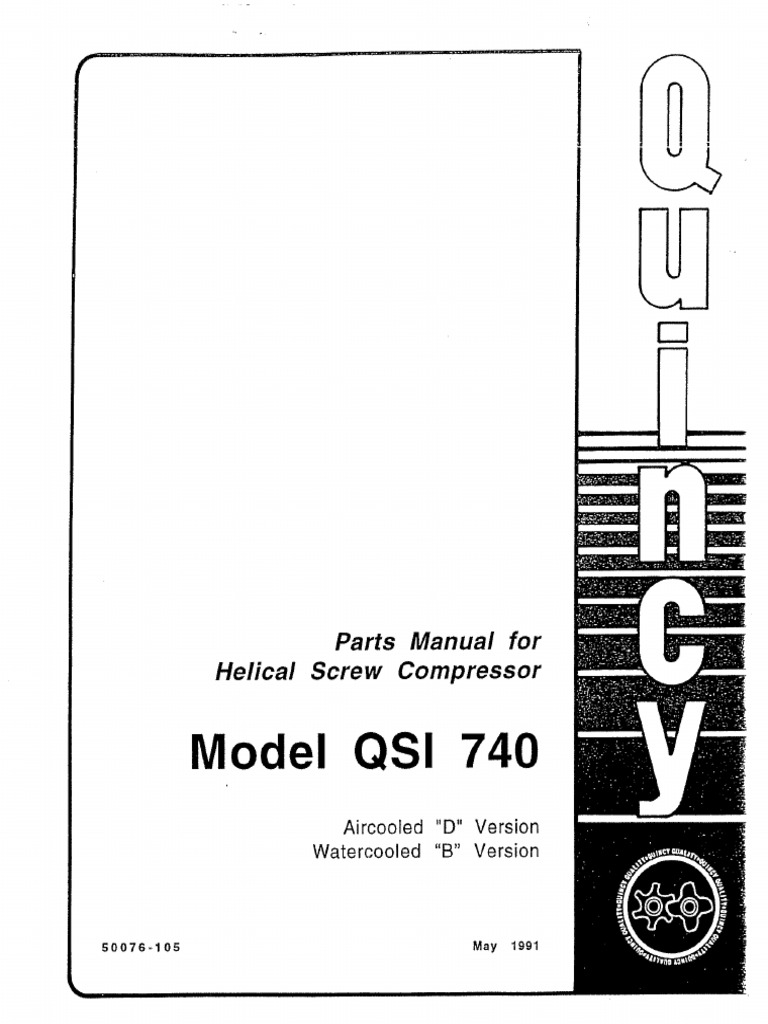 Quincy 150hp screw air compressor pdf