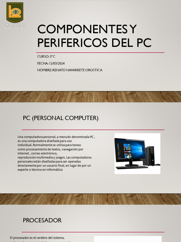Componentes y Periféricos de PC | PDF | Hardware de la computadora ...