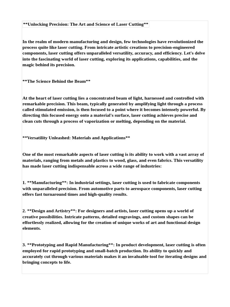 Laser Cutting Pdf Laser 3 D Printing