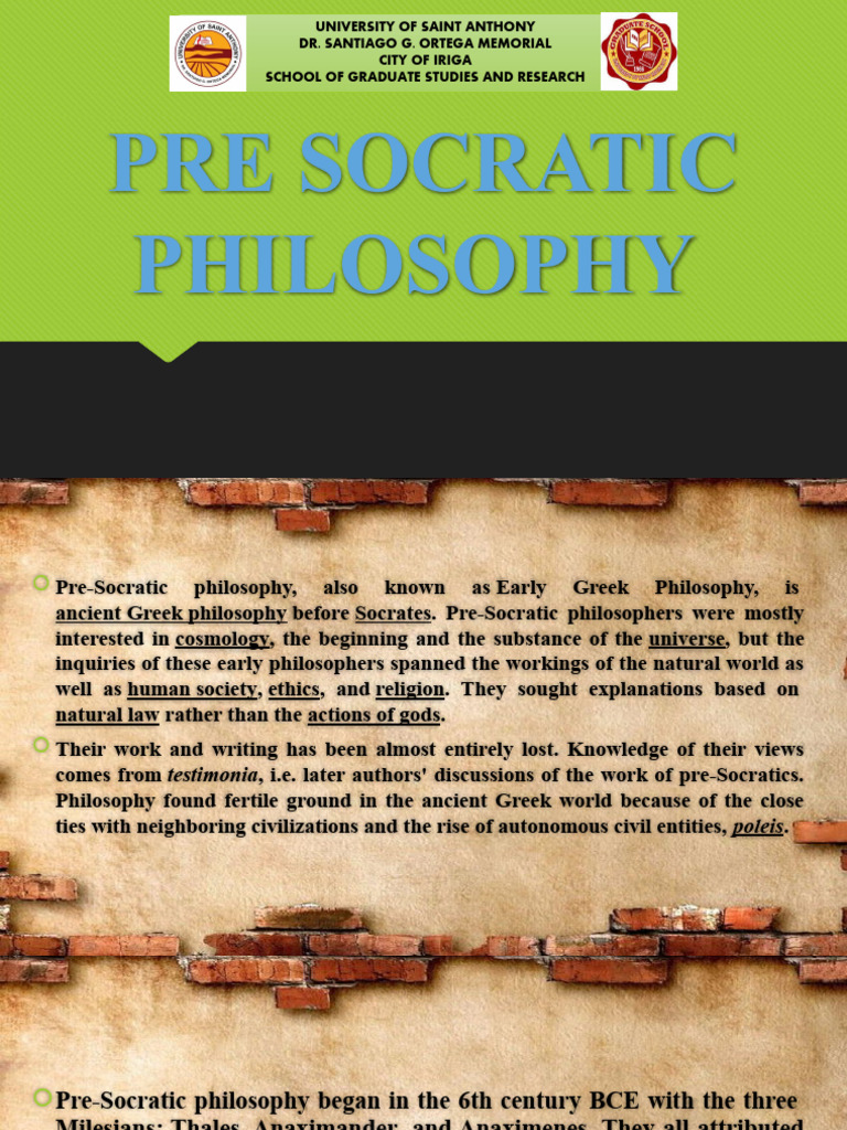 Pre Socratic Pdf Ancient Greek Philosophy