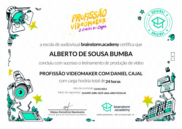 Certificado Profissão Videomaker | PDF