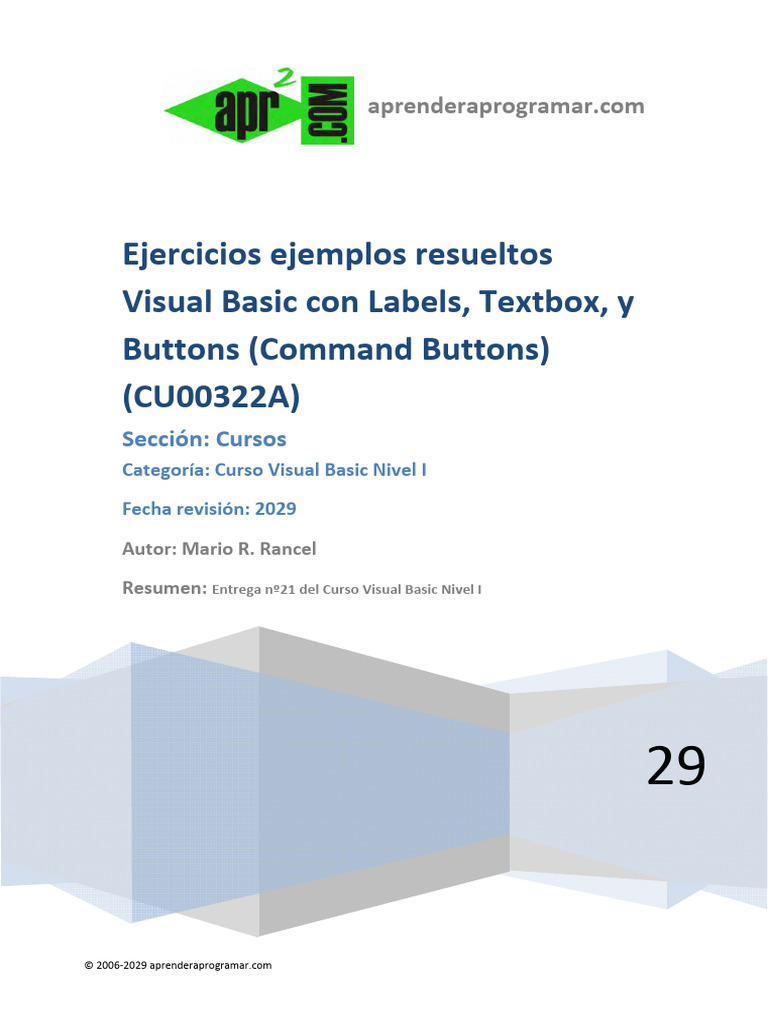 Ejercicios Resueltos en Visual Basic | PDF | Básico | Ciencias de la ...