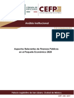 Libro Aspectos Relevantes de Finanzaspublicas en El Paq, Economico 2020