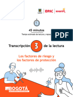 Transcripción Audiolectura 3 - Factores de Riesgo y Factores de Prevención