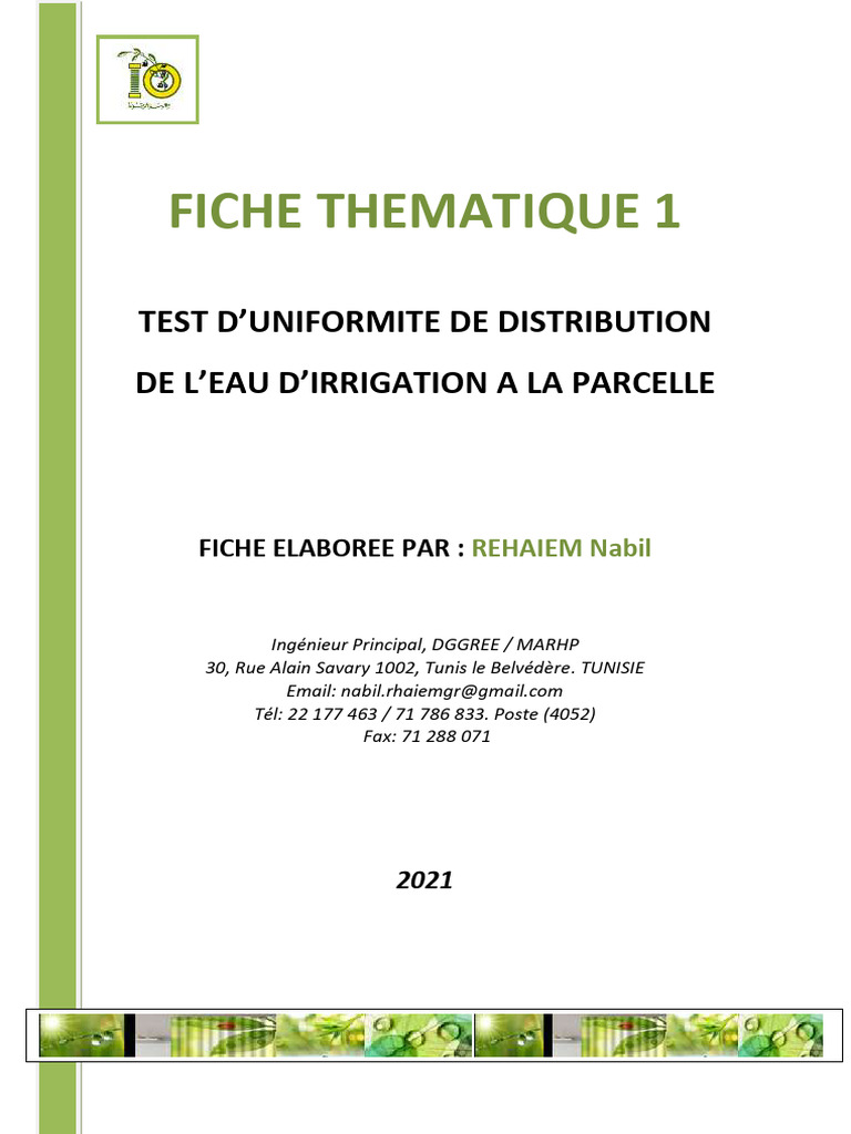 Coefficient d'uniformité d'irrigation | PDF