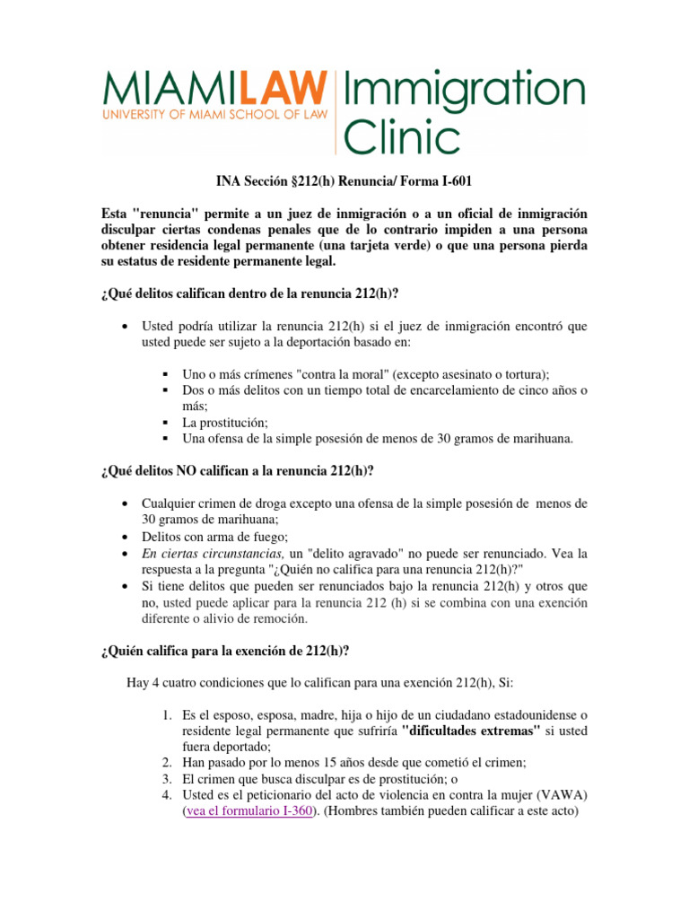 5 212 Waiver Spanish | PDF | Crímenes | Crimen y violencia
