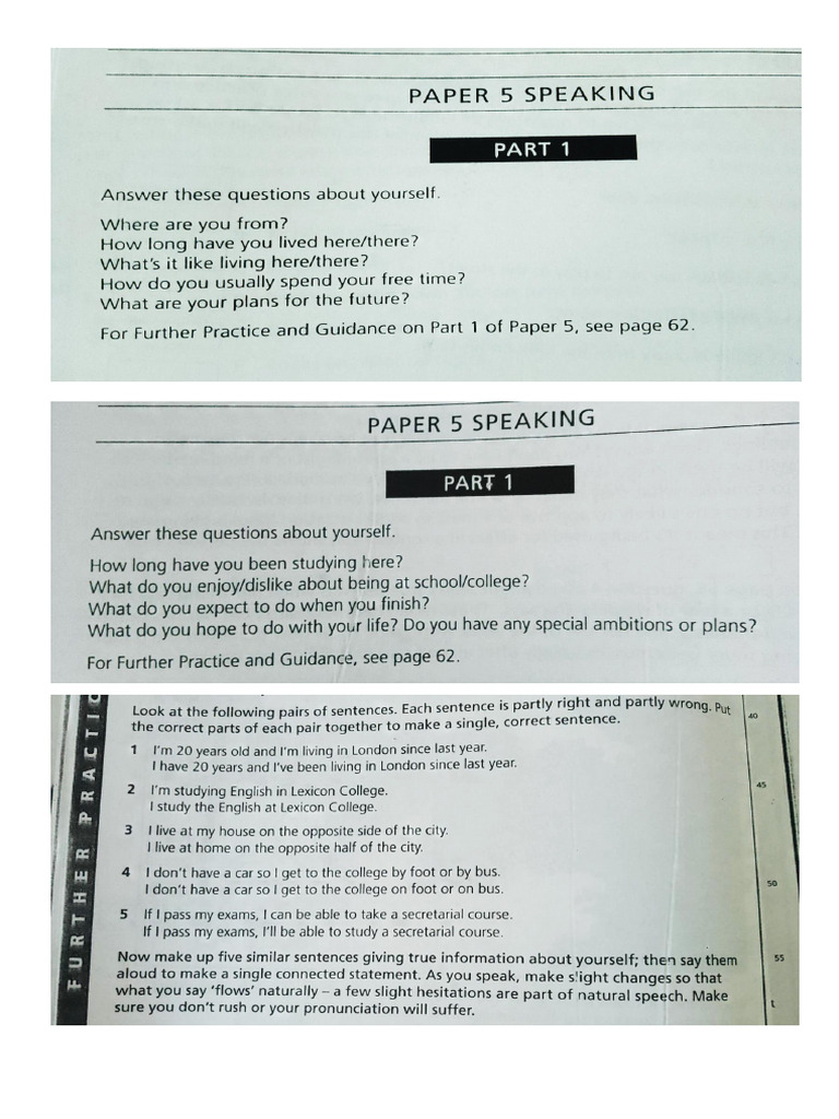 Speaking Practice | PDF