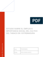 Estudio sobre el empleo e importancia social del cultivo del tabaco en Extremadura