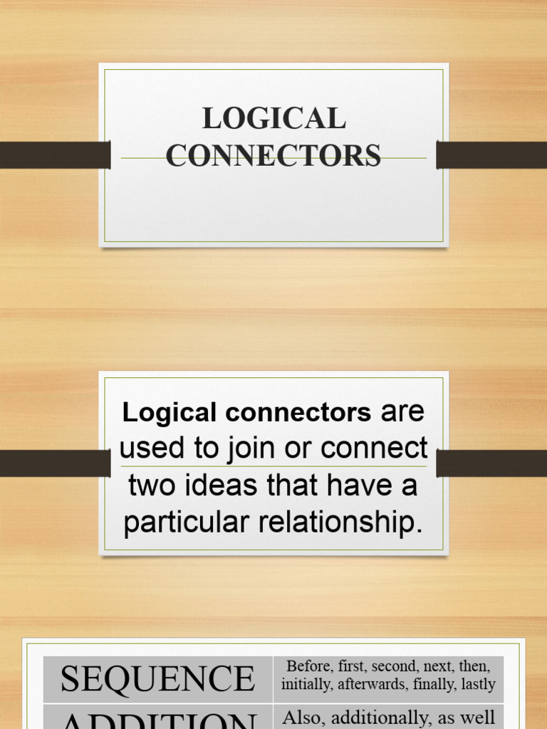 Logical Connectors Ppt Maker Based