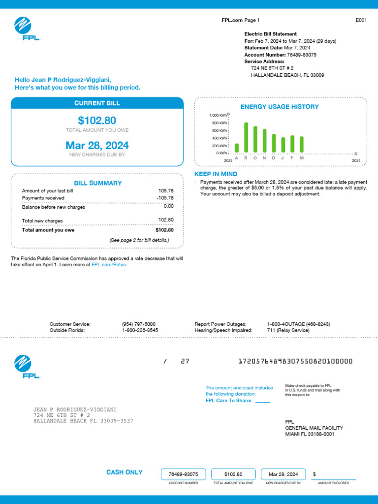 Current Bill: Hello Jean P Rodriguez-Viggiani, Here's What You Owe For ...