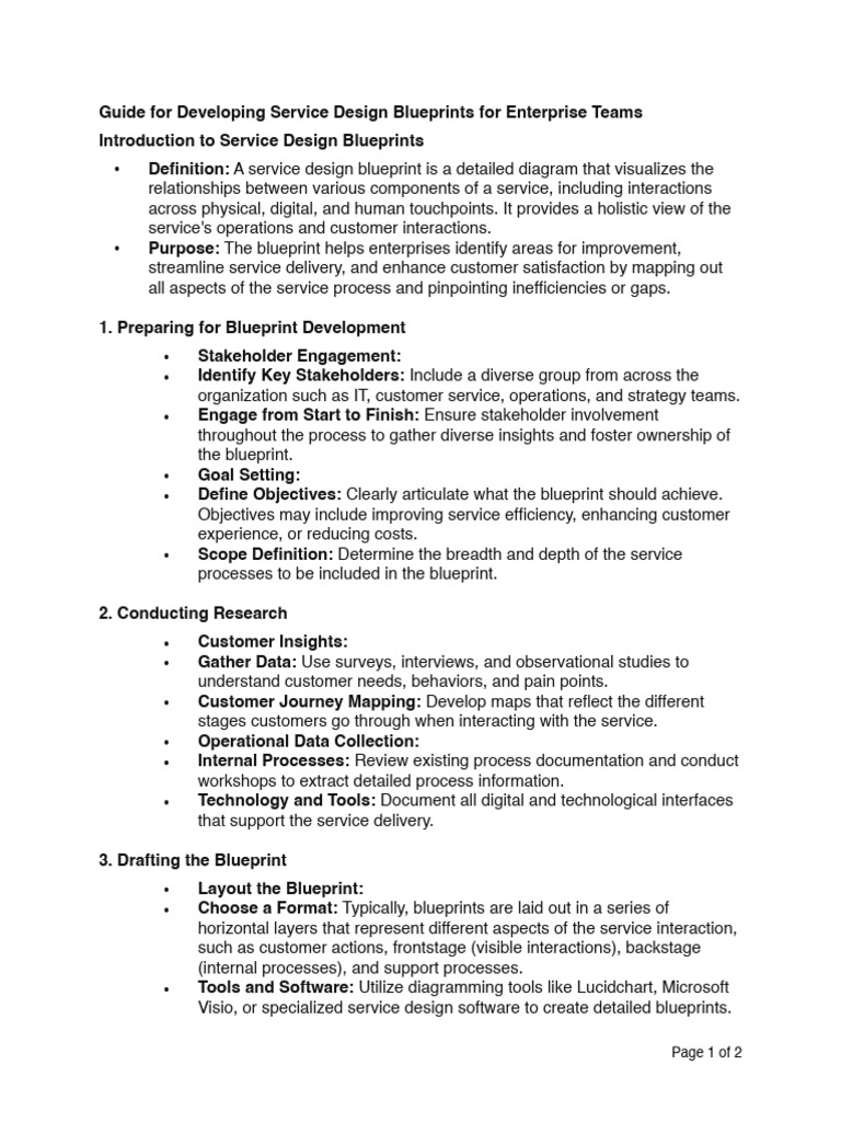 Service Design Blueprints For Enterprise Teams | PDF | Business