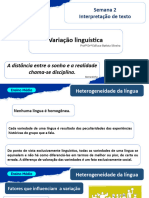 Semana 2 Interpretação de Texto: Variação Linguística