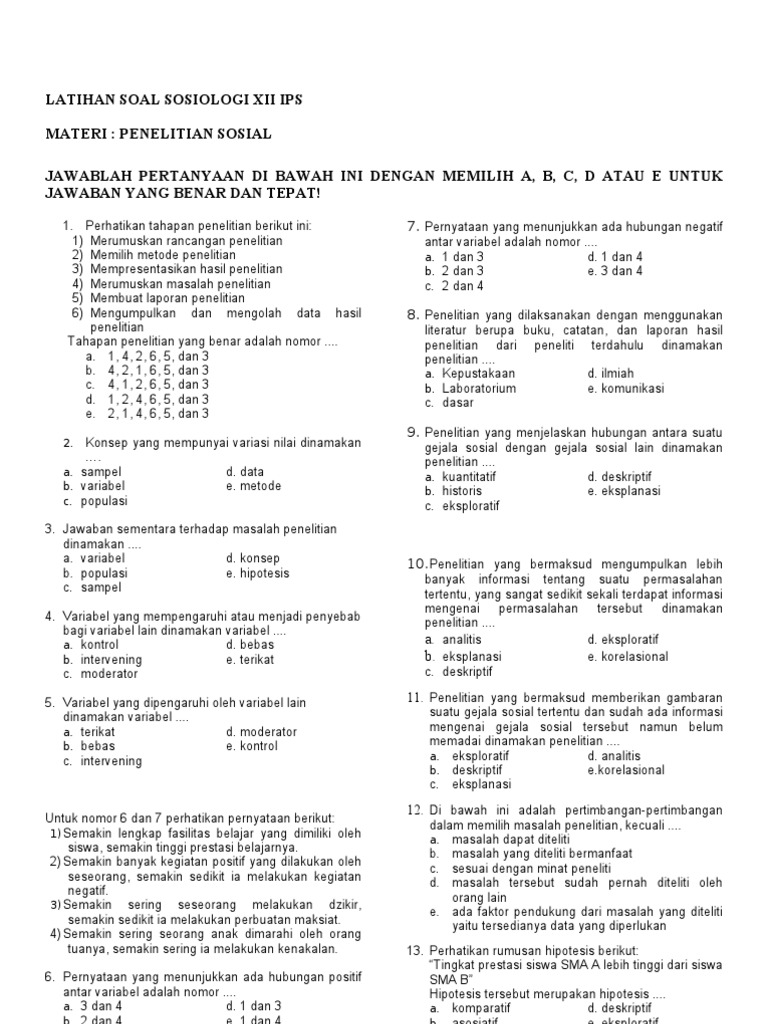 Contoh Soal Metodologi Penelitian Akuntansi - Guru Luring