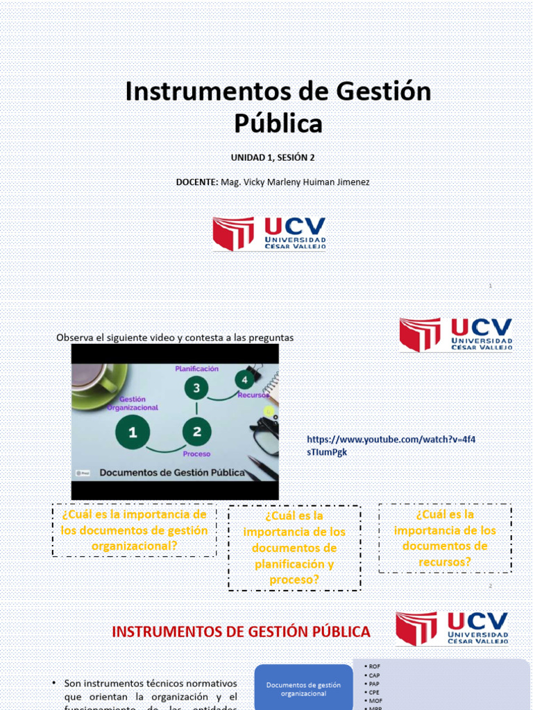 SESION 2 - Instrumentos de Gestión Pública - 2024-1 C3-1 | PDF ...