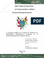 Universidad Católica de Santa María Facultad de Ciencias Jurídicas y Políticas Escuela Profesional de Derecho
