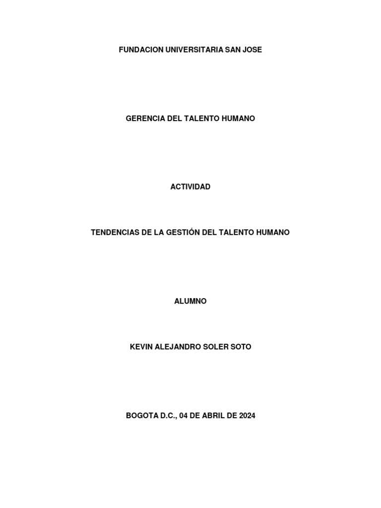 Tendencias en Gestión del Talento Humano | PDF | Gestión del talento ...