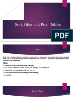 Sort, Filter, Pivot Tables