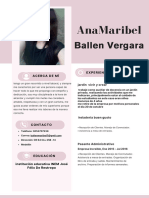 Curriculum Vitae de Mujer Profesional Con Foto Femenino Rosa