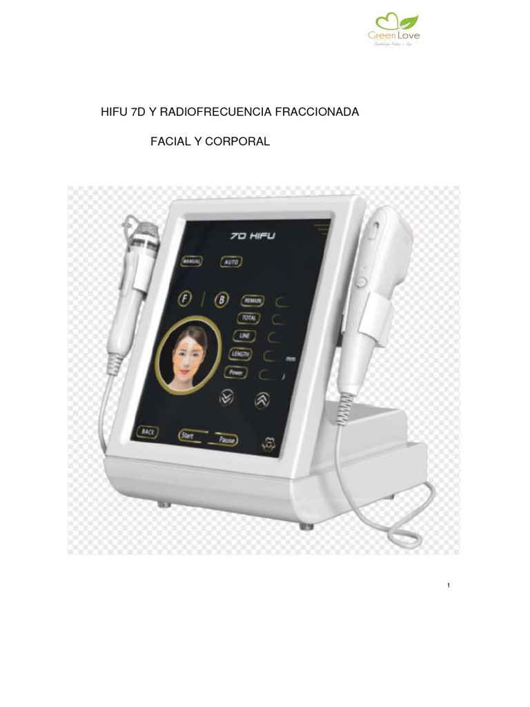 MANUAL 7D HIFU + RF Microneedle | PDF | Frecuencia de radio | Piel
